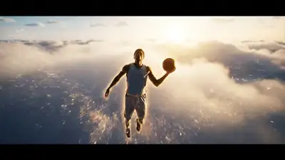 Epic Basketball Player in Sky Court - Veo3 JSON Prompt
