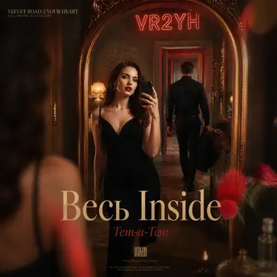 Retro-luxury mirror reflection fashion campaign poster