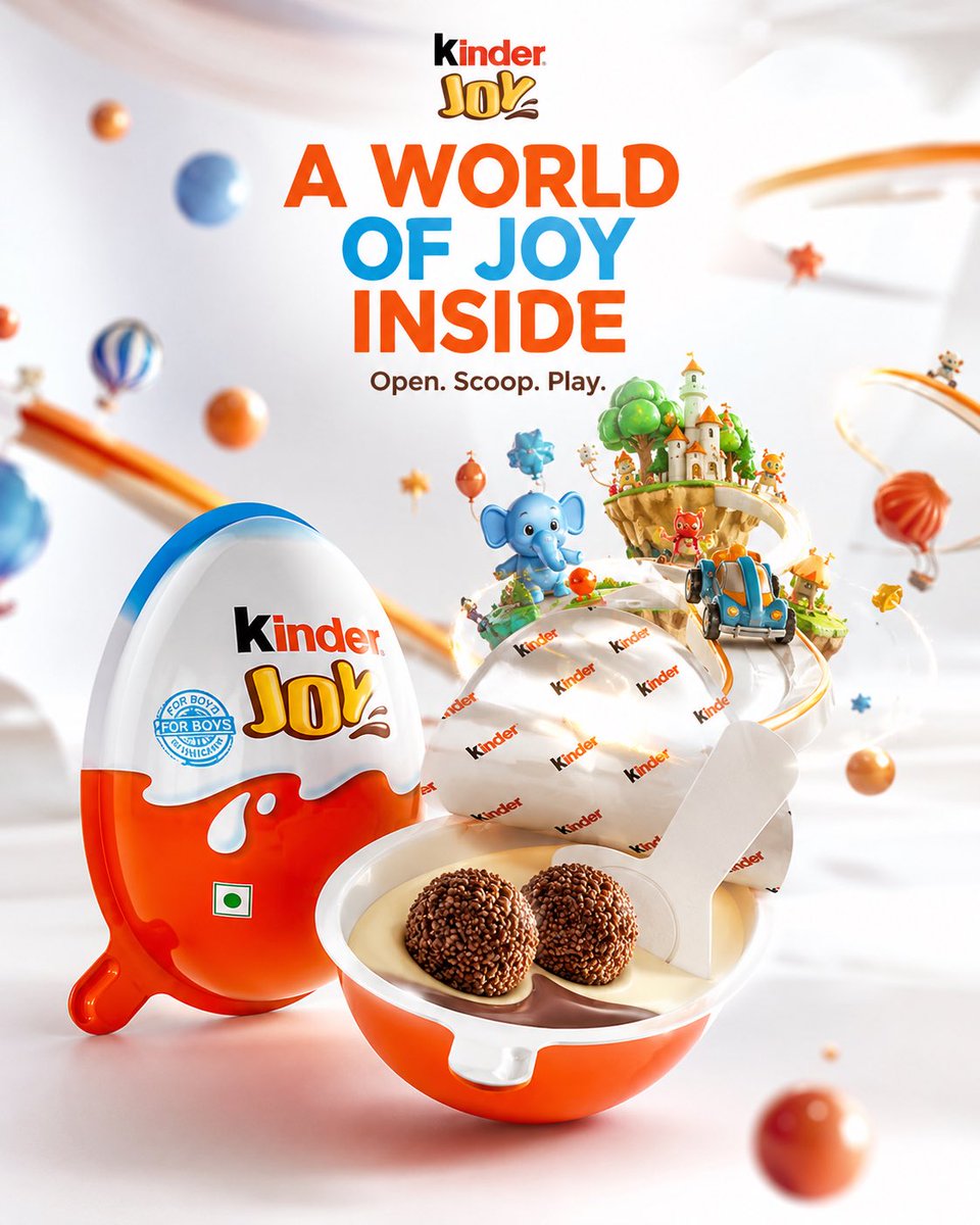 Premium Kinder Joy Instagram campaign poster prompt