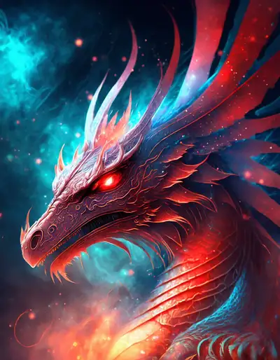 Mystischer Drachen-Nahaufnahme
