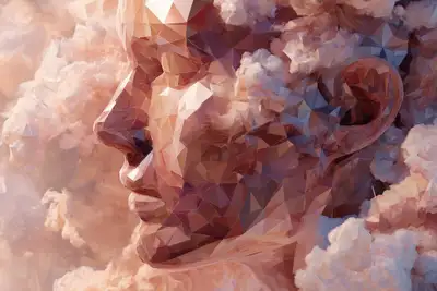 Fluid Geometry Nebula Vaporwave Prompt