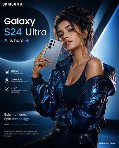 Premium smartphone advertising poster template