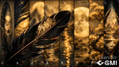 Magical Feather Japanese Landscape Film Strip