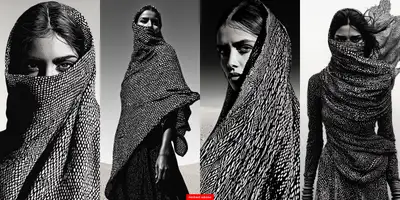 Nomadic Afghan Woman Desert Minimalism