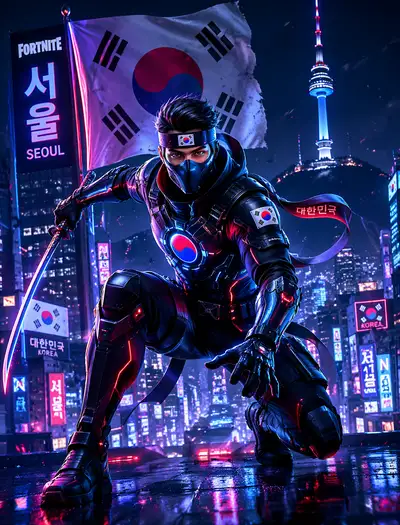South Korea Fortnite captain as cyber ninja