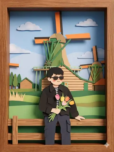 Paper-Cut Layered Illustration Style