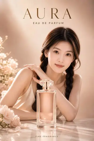 Luxury Minimalist Perfume Ad Poster