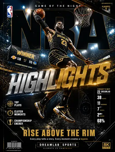 NBA game-winning slam dunk highlights poster