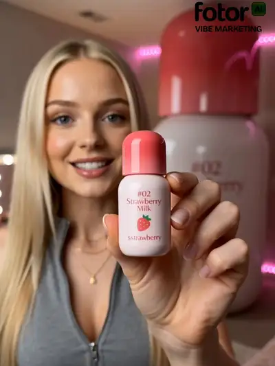 Beauty-Influencer-Video vergleicht Mini- und Riesen-Lip-Tint-Flasche