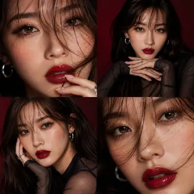 High-End Beauty Editorial 2x2 Collage