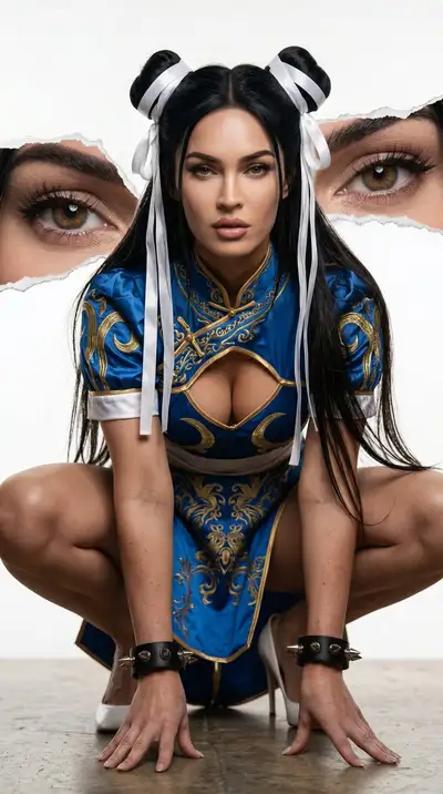 Photorealistic Cosplay Portrait of Megan Fox as Chun-Li