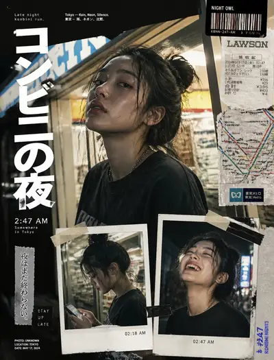 Y2K Japanese Street Editorial Collage Poster