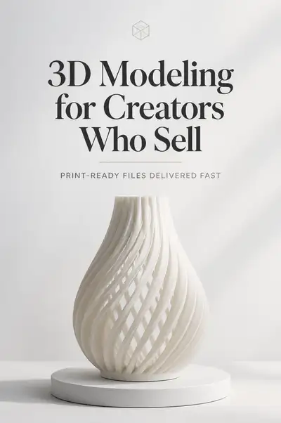 Minimalistisches Werbevisual für ein 3D-gedrucktes Produkt