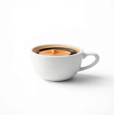 Coffee cup spin transition into an exploded ingredient infographic