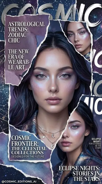 Futuristic Cosmic Fashion Magazine Cover