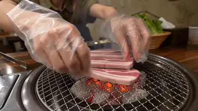 Vlog de teléfono portátil de 7 tomas: Almuerzo de barbacoa coreana