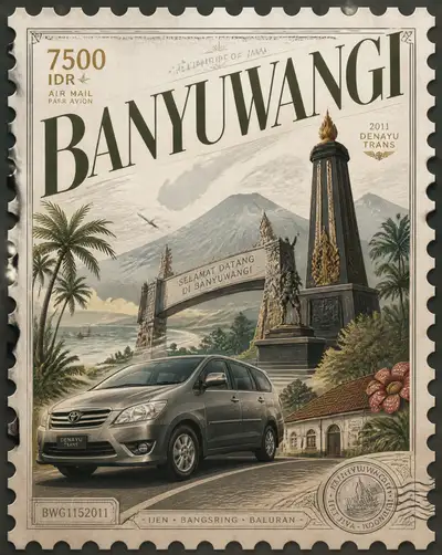 Premium collectible postage stamp poster for Banyuwangi city