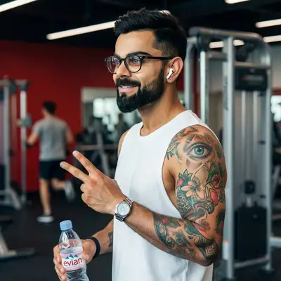 Photorealistic Portrait of Virat Kohli in Gym