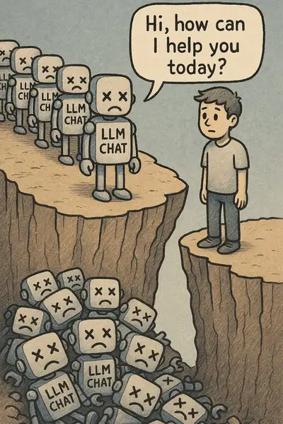 Illustration de falaise de robot de chat LLM