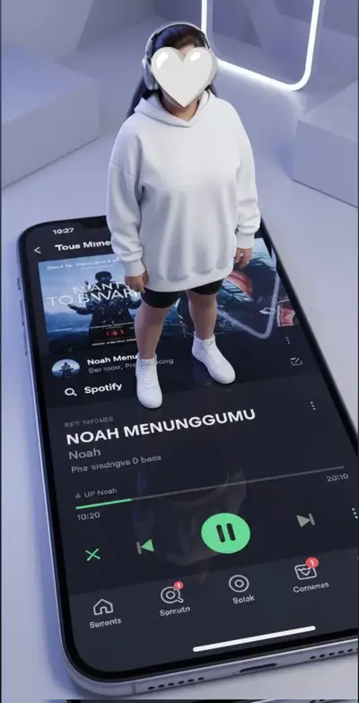 Giant iPhone 16 Spotify Playlist Photo Prompt