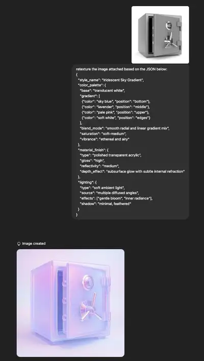 Iridescent Sky Gradient Retexture Prompt