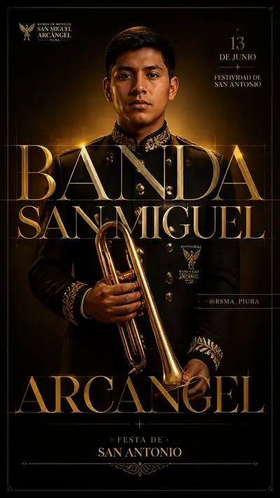 Luxury gold poster for San Antonio festival campaign