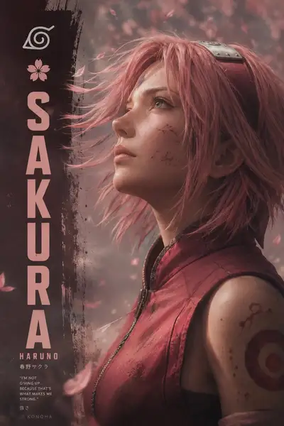 Premium Cinematic Anime Kunoichi Poster