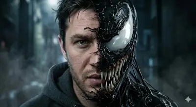 Hyper-Realistic Venom Transformation Portrait