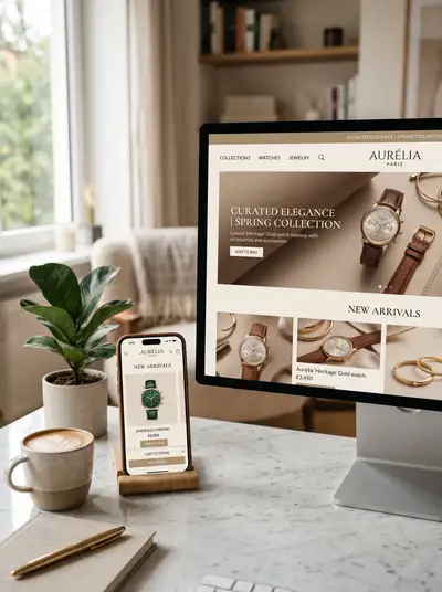 Luxury fashion e-commerce lifestyle mockup
