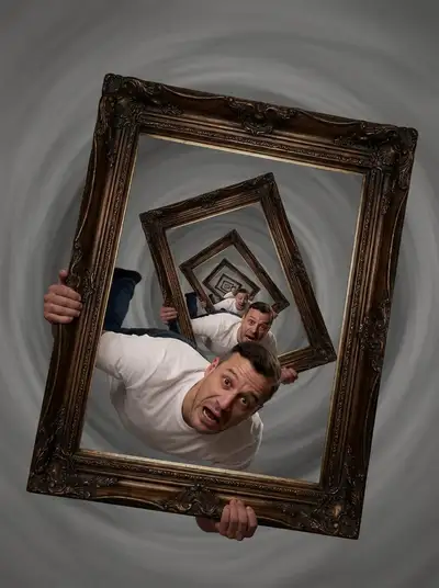Portrait de récursion visuelle dans un cadre photo