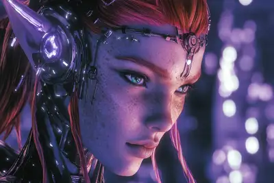 Cyber-Organic Hybrid Portrait Prompt