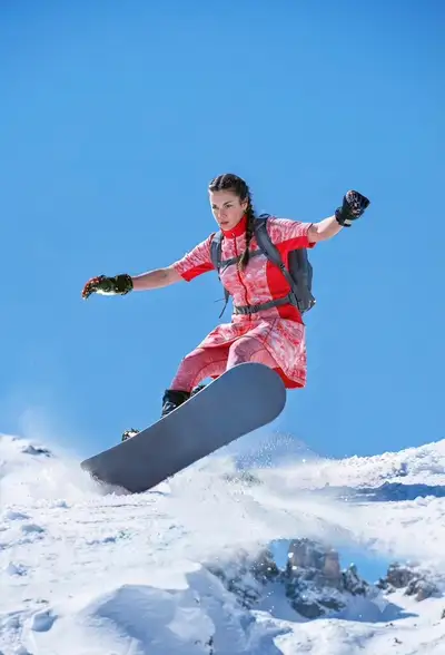Dynamic Snowboarder Action Shot