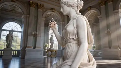 Marble statue transforms into a real woman for a beauty ad