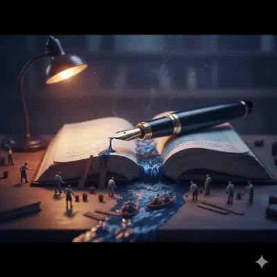 Tilt-Shift Fountain Pen Waterfall