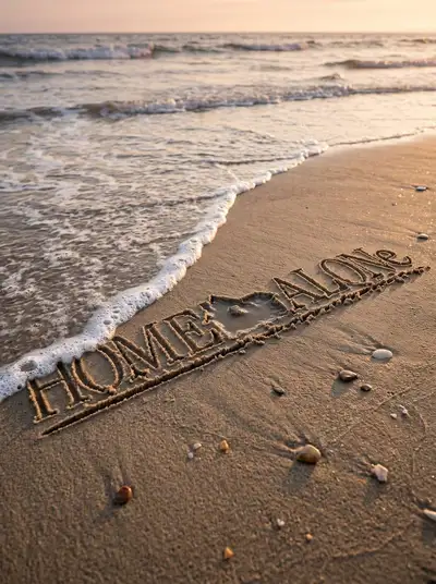 Washed-Away Logo Beach Scene Prompt