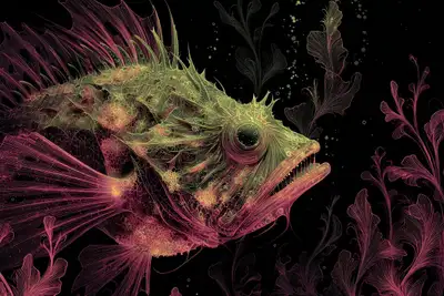 Bioluminescência fractal, padrões brilhantes das profundezas do mar