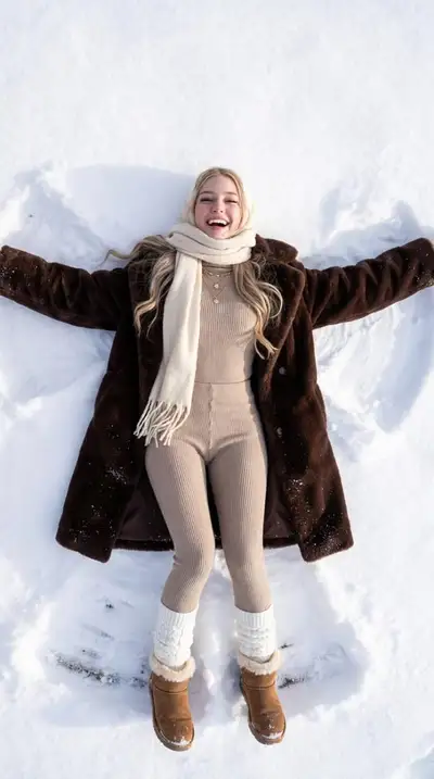 Muñeco de nieve en moda invernal de Old Money