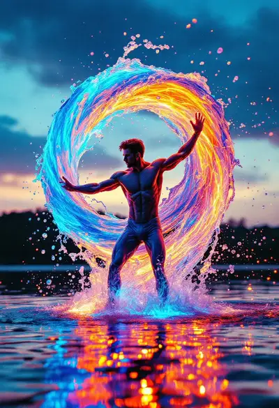Superhero Water Powers Cinematic Image Prompt