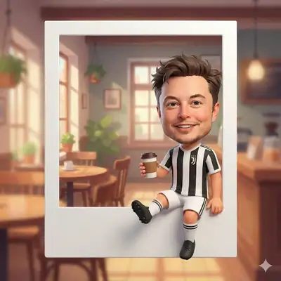 3D Chibi Character on Polaroid Frame