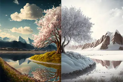 Vorher und Nachher Winter und Frühling