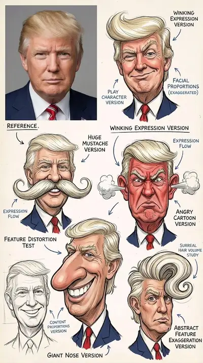 Caricature Reference Sheet Prompt