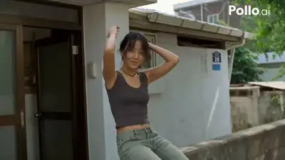 Camcorder-Stil-Alltagsvideo in einer koreanischen Nachbarschaft