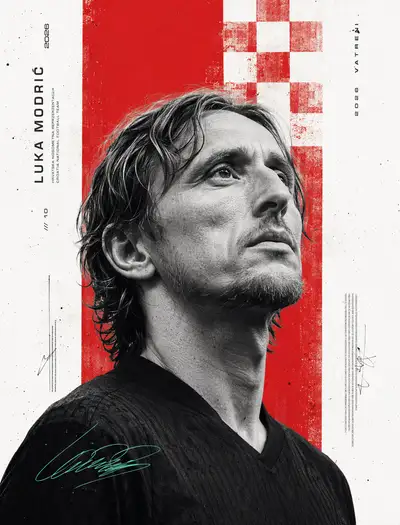 Luka Modric Minimalist Editorial Football Poster