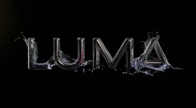 Iridescent Liquid 3D Text LUMA Motion