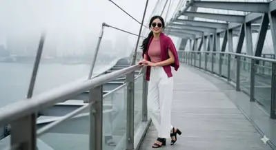 Cinematic Portrait on Modern Steel Bridge