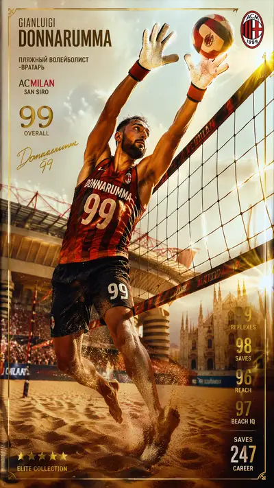 Gianluigi Donnarumma beach volleyball goalkeeper card