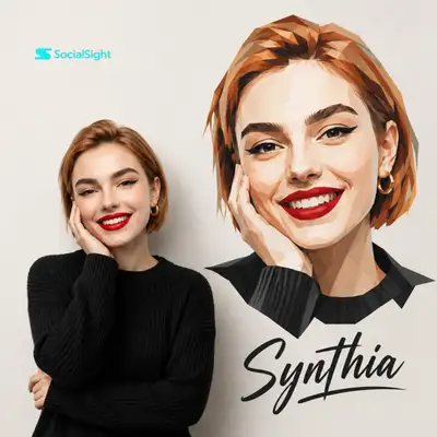 Studio portrait with geometric self-art prompt