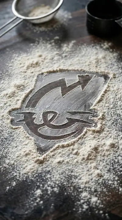 Logo Flour Dust Kitchen Surface