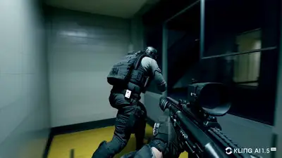 SWAT Team First-Person POV Action Scene