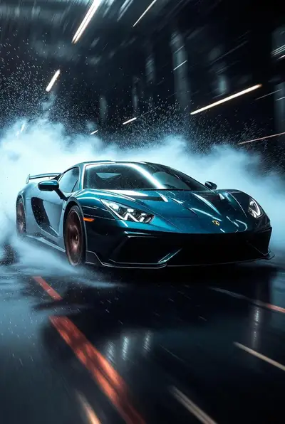Cinematic Luxury Sports Car Splash Advertisement